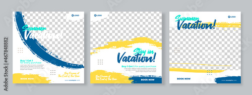 travel banner social media pack template premium vector