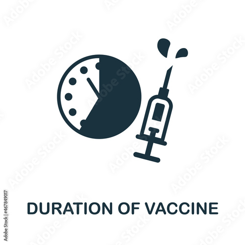 Duration Of Vaccine icon. Monochrome sign from vaccination collection. Creative Duration Of Vaccine icon illustration for web design, infographics and more