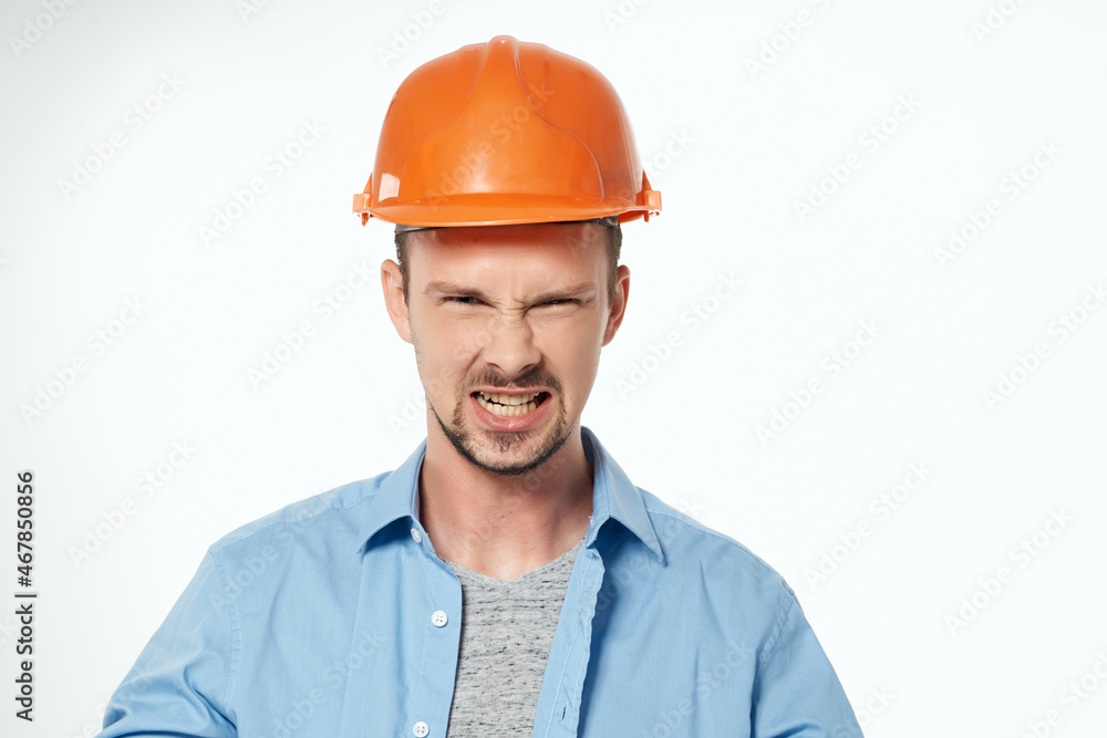 man in construction uniform blueprints builder isolated background man in construction uniform blueprints builder isolated background