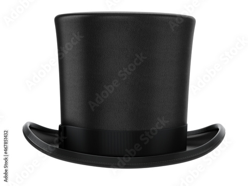 Foto Cylinder black top hat isolated on white background