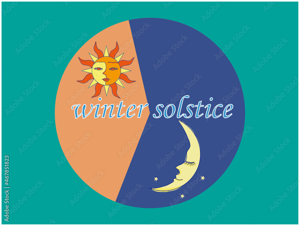 冬至 Winter Solsticeの太陽と月のイラスト Stock Vector Adobe Stock 冬至 Winter Solsticeの太陽と月のイラスト Stock Vector Adobe Stock