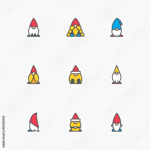 gnome icon vector from fairytale collection. Thin line gnome icons minimal vector illustration.