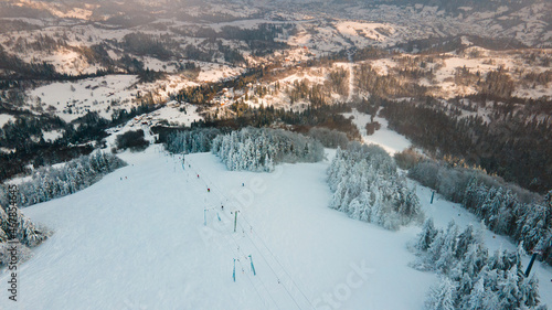 aerial view of trostyan mountain ukraine carpathian range photo