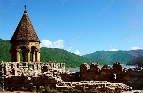 An ancient historical monastery in the mountains of Georgia.