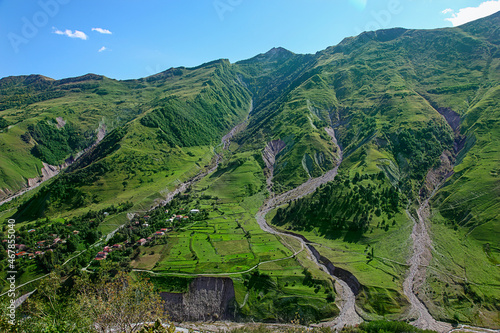 A small village on a mountainside in Georgia.