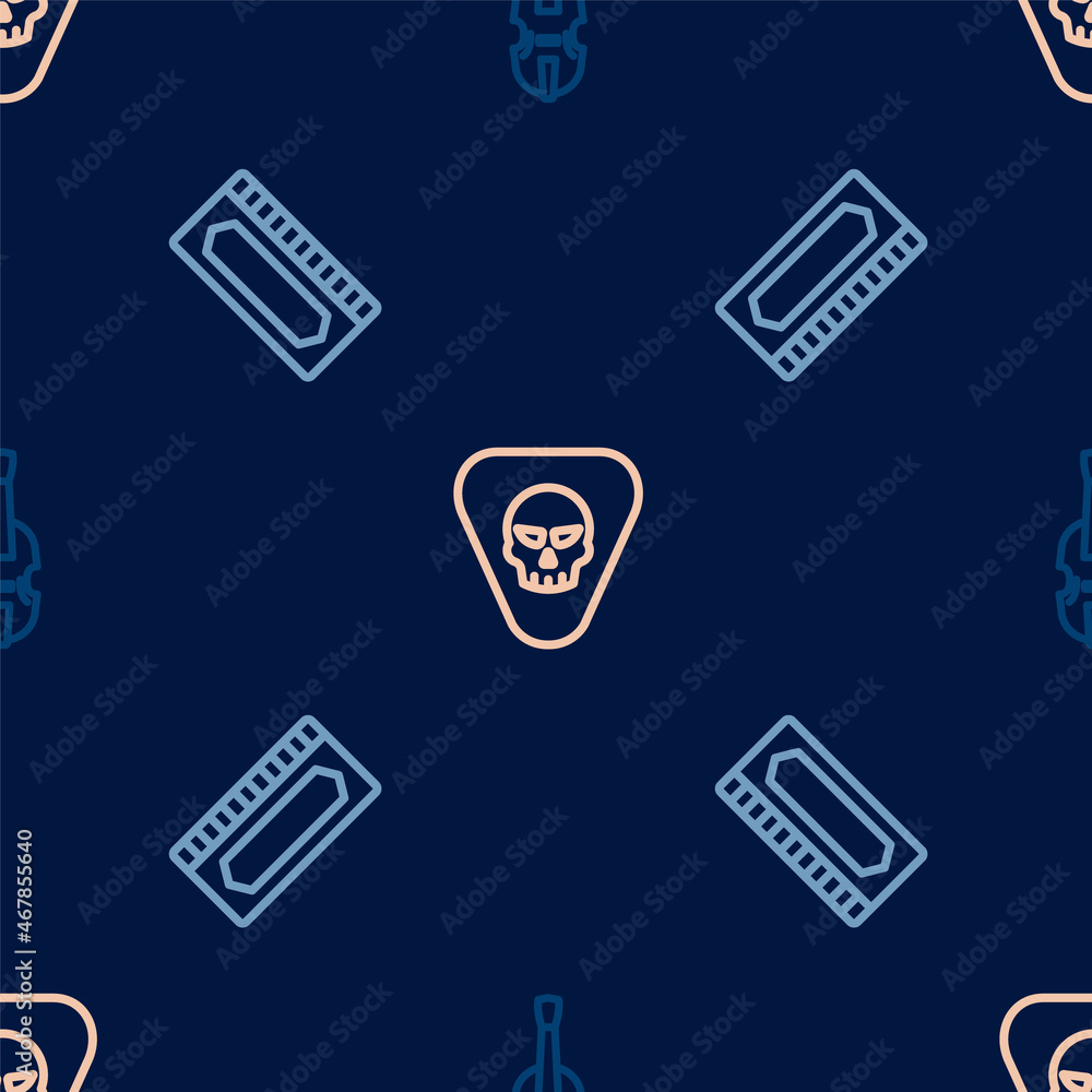 Set line Violin, Harmonica and Guitar pick on seamless pattern. Vector Set line Violin, Harmonica and Guitar pick on seamless pattern. Vector