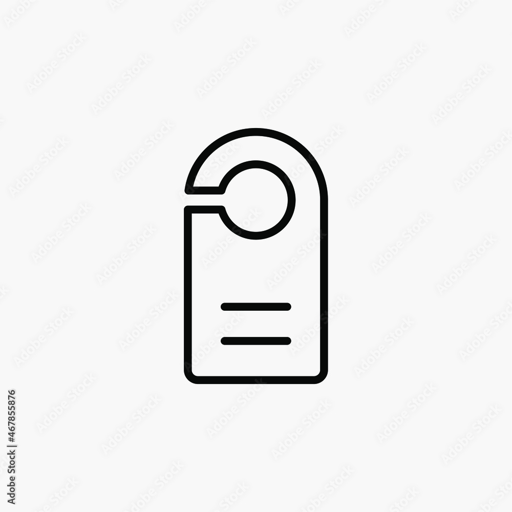 Door hanger line icon design concept Door hanger line icon design concept