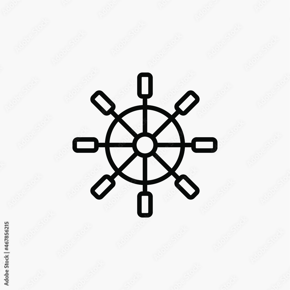 Rudder line icon design concept Rudder line icon design concept