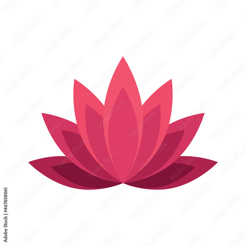 The lotus icon. A southern water plant with large flowers, considered sacred in some countries. It symbolizes the creative and feminine principle . Vector illustration isolated on a white background. The lotus icon. A southern water plant with large flowers, considered sacred in some countries. It symbolizes the creative and feminine principle . Vector illustration isolated on a white background.