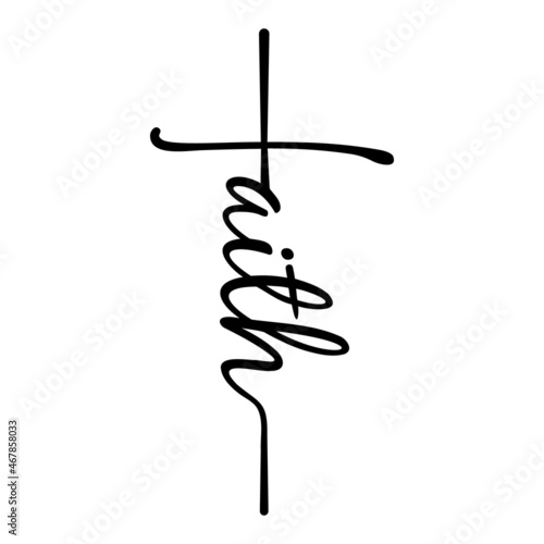 Vector Faith Cross Illustration on White Background