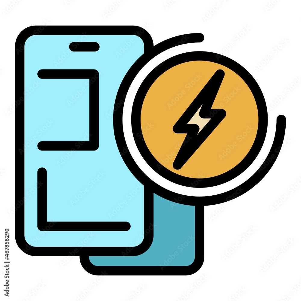 Accumulator power bank icon. Outline accumulator power bank vector icon color flat isolated Accumulator power bank icon. Outline accumulator power bank vector icon color flat isolated