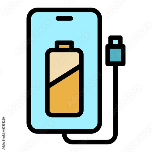 Alternative power bank icon. Outline alternative power bank vector icon color flat isolated
