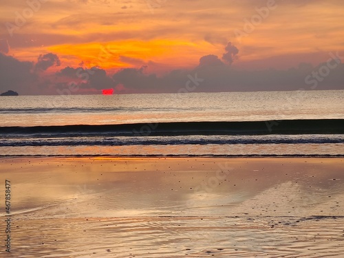 sea waves at sunrise