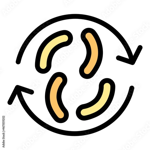 Stomach microbiology icon. Outline stomach microbiology vector icon color flat isolated
