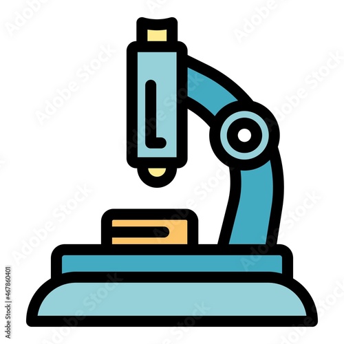 Microscope probiotics icon. Outline microscope probiotics vector icon color flat isolated