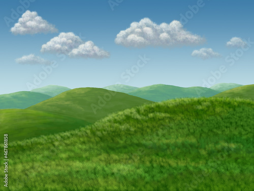 Hills graphic color landscape sketch illustration © aluna1
