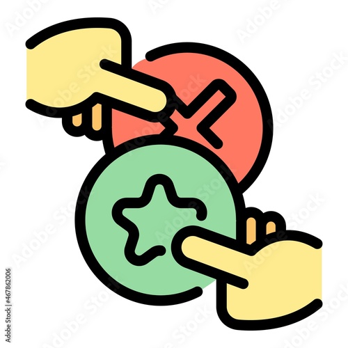 Exchange product review icon. Outline exchange product review vector icon color flat isolated