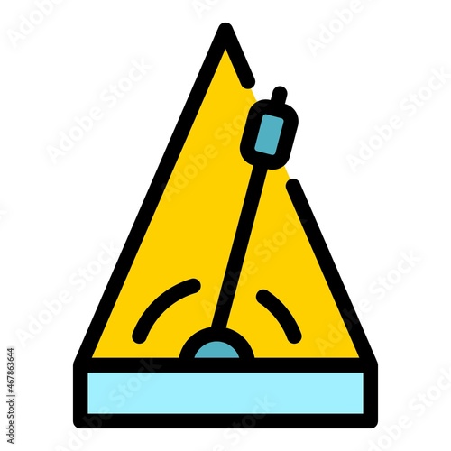 Stopwatch metronome icon. Outline stopwatch metronome vector icon color flat isolated