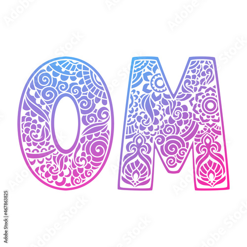 Om yoga logo esoteric art. Vector illustration. Design, hand drawn zenart