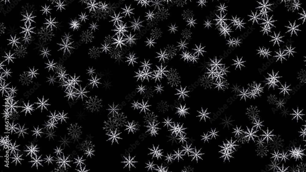 black background with small white snowflakes black background with small white snowflakes