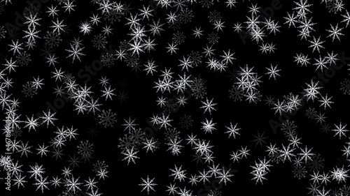 black background with small white snowflakes
