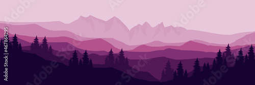 purple color scene mountain landscape vector illustration for pattern background, wallpaper, background template, and backdrop design  © FahrizalNurMuhammad