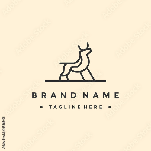 deer hunter logo type, template, and vector