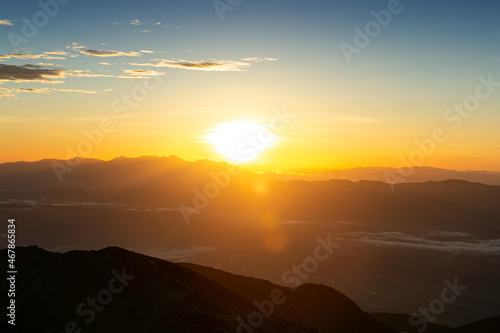 南アルプス 木曽駒ヶ岳 日の出