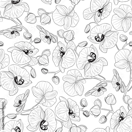 Tropical seamless pattern on white background.