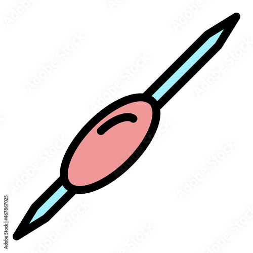 Toothpick plastic material icon. Outline toothpick plastic material vector icon color flat isolated