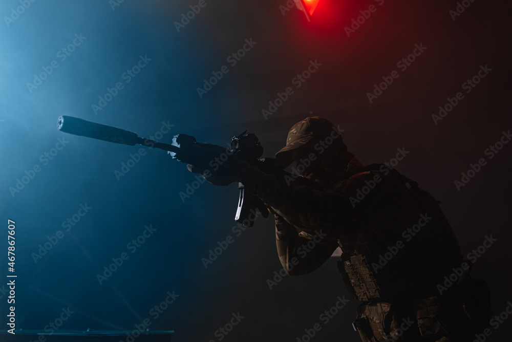 soldier with rifle
