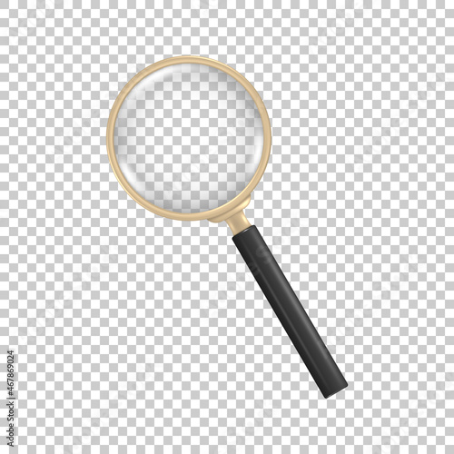 Magnifier isolated on transparent background. Vector illustration.