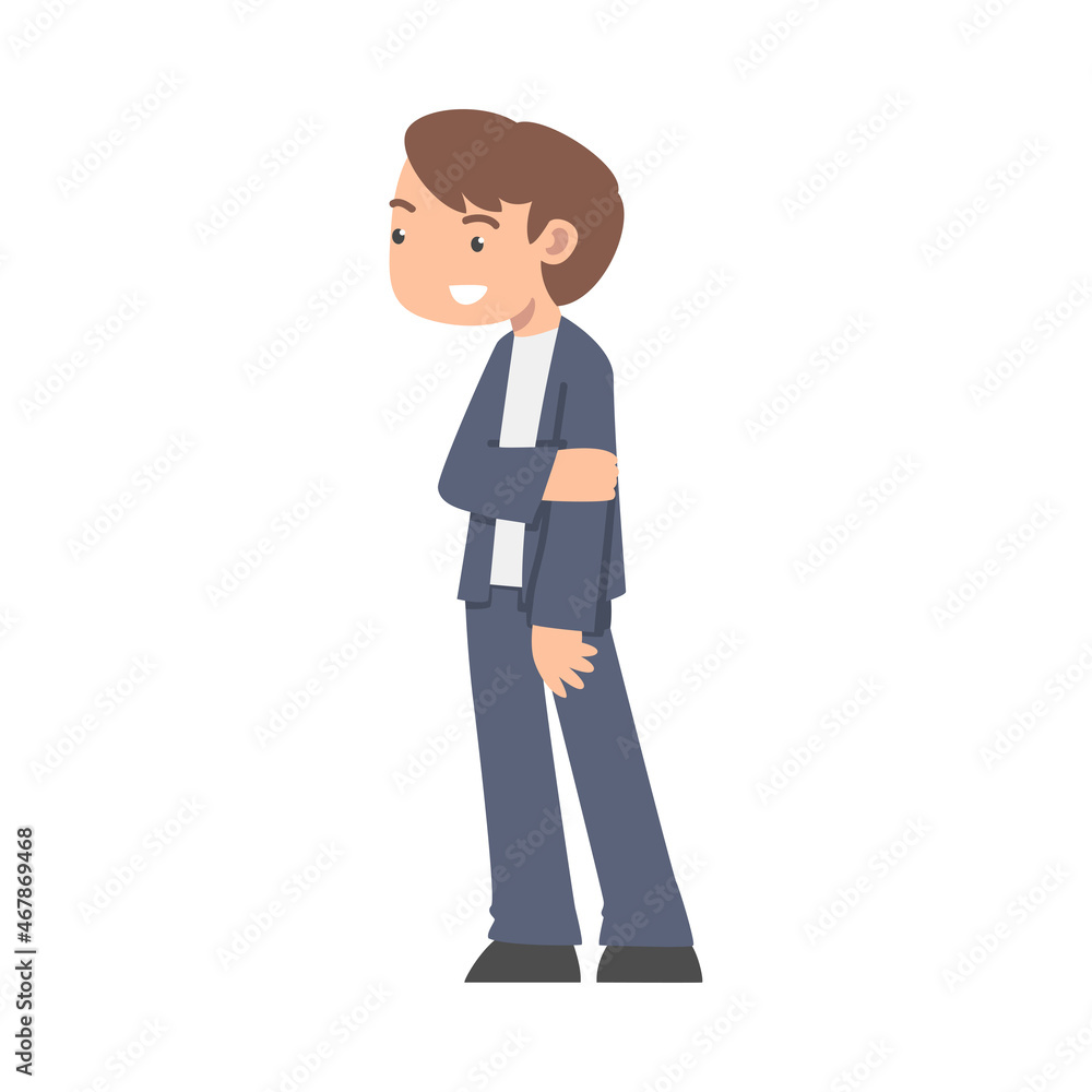 Little Boy Standing and Looking at Something with Interest Vector Illustration Little Boy Standing and Looking at Something with Interest Vector Illustration