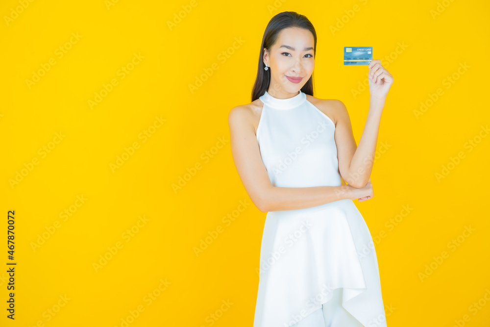 Portrait beautiful young asian woman smile with credit card Portrait beautiful young asian woman smile with credit card