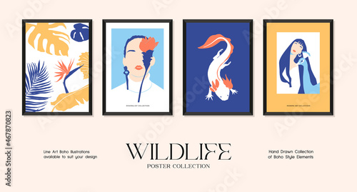 Wildlife minimalistic print poster collection