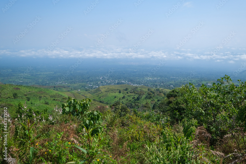 Paysages dans la campagne du mont  Manengoubas au Cameroun