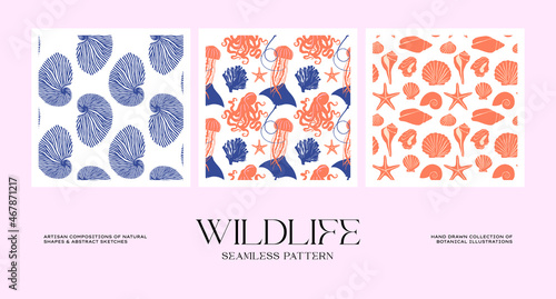 Abstract wildlife seamless pattern collection to suit your branding identity our packaging design