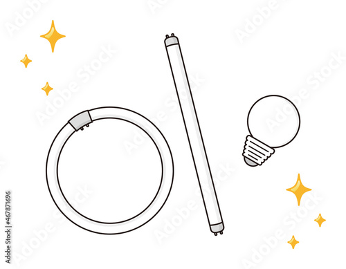 蛍光灯　ベクターイラスト