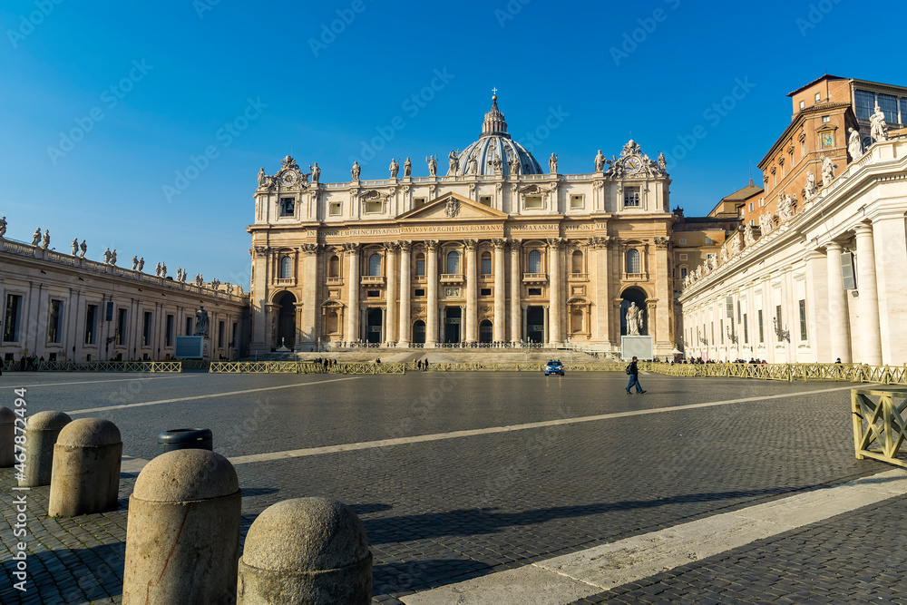 A view of St. Peter's Basilica  in the Vatican city.