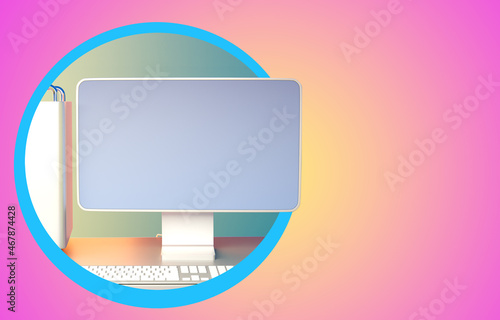 Monitor mockup. Computer mo...