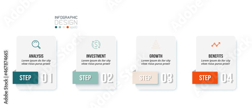 Business infographic template with step or option design.