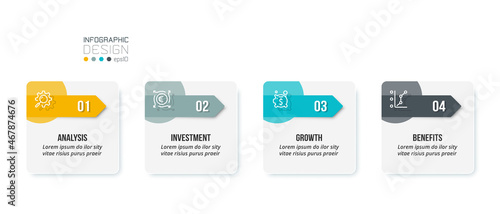 Business infographic  template with step or option design. © Narin