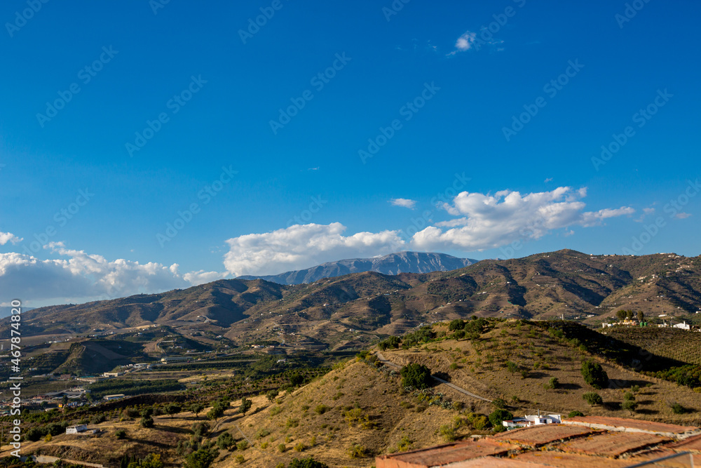 Vélez-Málaga, Andalusia, Spain. High-angle view from the medieval castle, beautiful sunny spring day