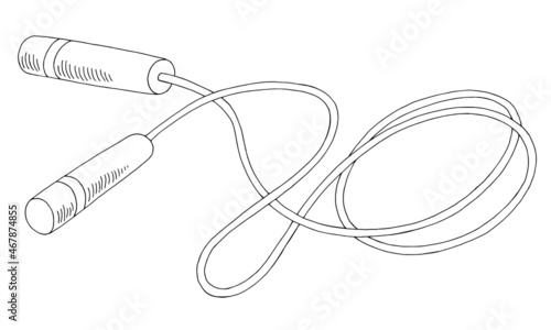 Jumping ropes graphic black white sketch isolated illustration vector