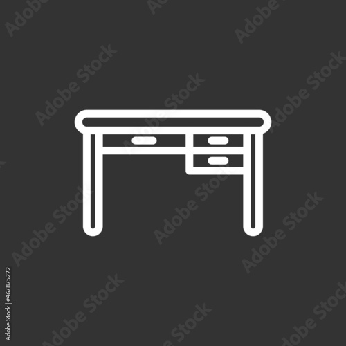 Desk Line Inverted Vector Icon Design