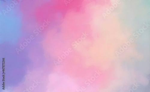 Tekstura w odcieniach fioletu, błękitu, różu i beżu z motywem chmur. Grafika cyfrowa przeznaczona do druku na tkaninie, tapecie, ozdobnym papierze jako tło fotograficzne. © Victoria Ritchie