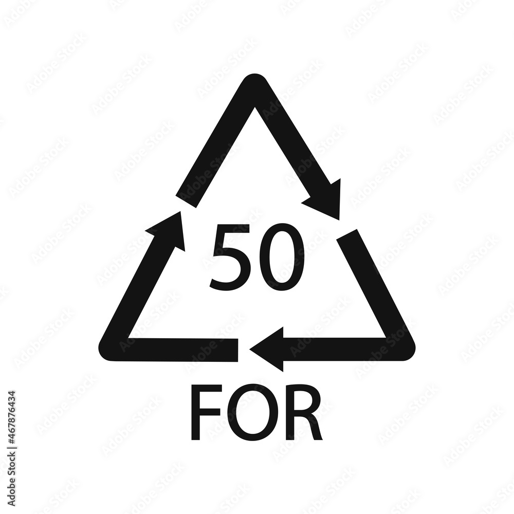 Bio material recycling code 50 FOR. Vector Illustration Bio material recycling code 50 FOR. Vector Illustration