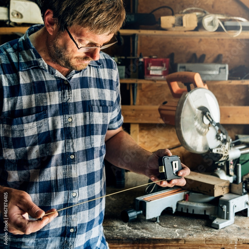 Artisan working with wood