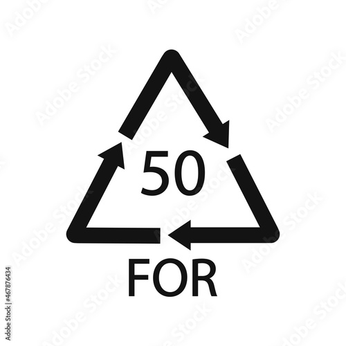 Bio material recycling code 50 FOR. Vector Illustration
