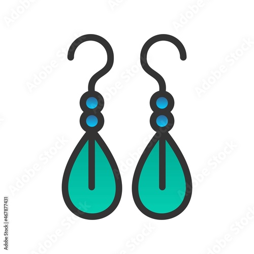 Earring Filled Gradient Vector Icon Design